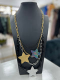 4 Layers Leather Stars Necklace (Tornasol)