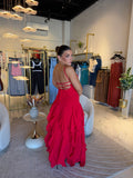 Red Cascade Dress