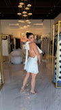 Cream Halter Drape Dress