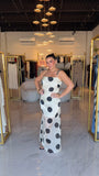 Ivory Black Dots Midi Dress