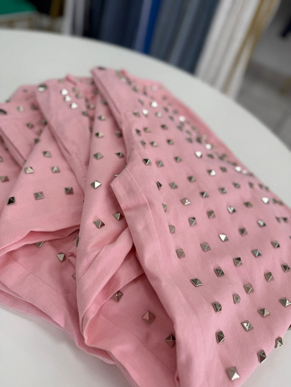 Light Pink Studs Jeans