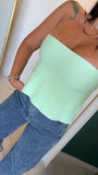 Mint Strapless Peplum