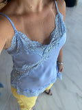 Powder Blue Lace Tunic Top