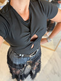 Black OpenCut Top