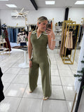 Olive Ivory Tank & Pants Set