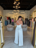 White VNeck Jumpsuit