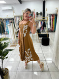 Camel Embroidery Dress