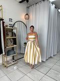 Ivory Taupe SashTie Dress