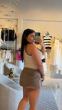 DarkTaupe Pleated Skort