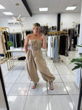 Sand Balloon Strapless Jumpsuit