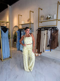Yellow Combo Top & Fringes Pants Set
