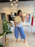 Blue PolkaDots Denim Pants