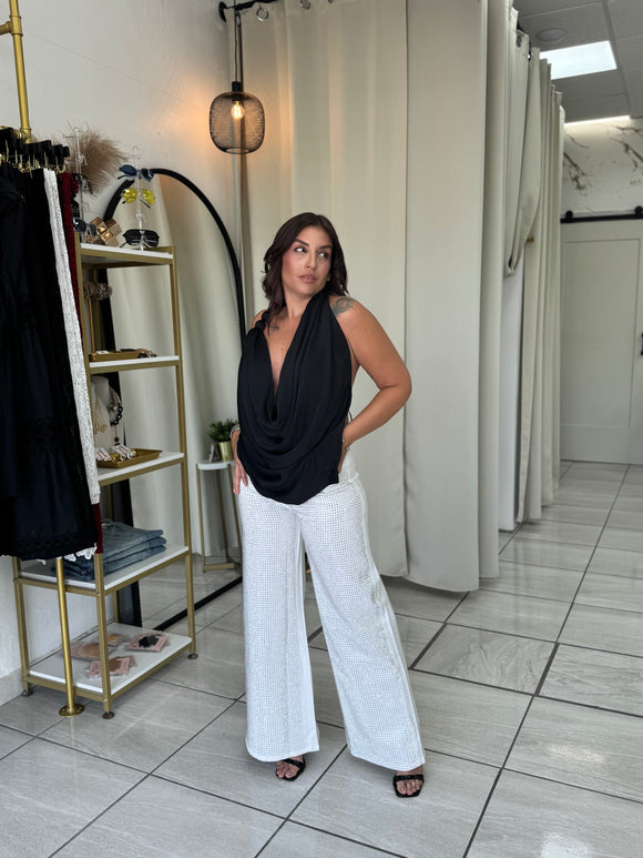 White Denim Rhinestones Jeans