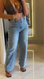 Indigo Studded WideLeg Jeans