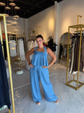DenimBlue Top & Trousers Set