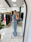 Denim ZipUp Top & Pants Set