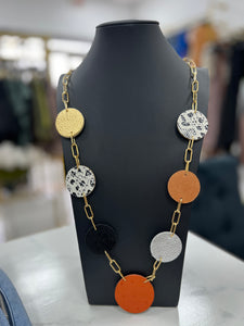 Spheres Leather Necklace