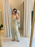 Matcha FrenchHalter Jumpsuit