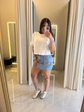 Crop Embellished  Oversized Top