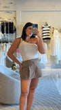 DarkTaupe Pleated Skort
