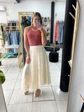 Ivory Lace Midi Skirt