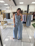 Denim Collared Jumpsuit