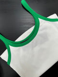 White Green Basic Tank Top