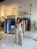 Champagne Satin Vest & Pants Set