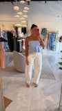White Nora Barrel Pants