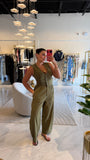 OliveGreen Buttons Jumpsuit