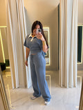 Blue Polo Lounge Top & Pants