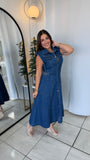 Denim CapSleeve Midi Dress