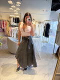 Black Denim Asymmetrical Skirt