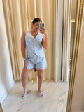 Blue Dots Vest & Shorts Set