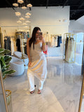 Champagne Asymmetric Lace Dress