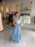 Baby Blue Lace Midi Dress