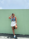 White Bubble Belt Skirt