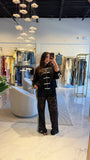 Black TwoPieces Lace Pants Set