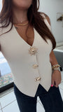 Gold Button Vest