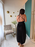 Black VNeck Balloon Jumpsuit