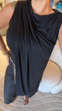 Black Asymmetric Knit Top