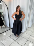 Black Knotted Midi Dress