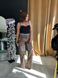 Dark Chocolate Metallic Cargo Pants