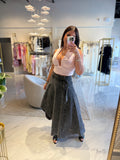 Black Denim Asymmetrical Skirt