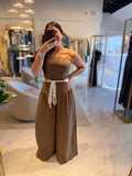 Olive LaceTie Jumpsuit