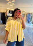 Lemon Striped Oversized Top