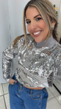 Silver Sequin Top