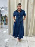 Sash Tie Denim Dress