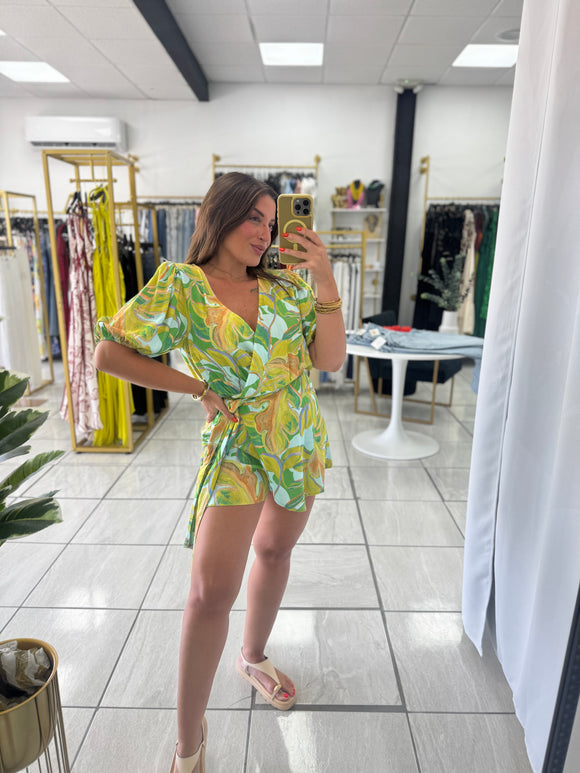 Green Leaves Romper