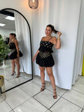 Mirrors Black Skirt Set